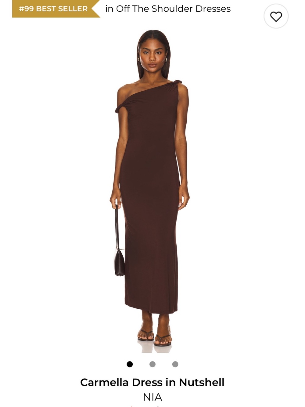 Revolve Carmella One-Shoulder Maxi Dress in Nutshell
